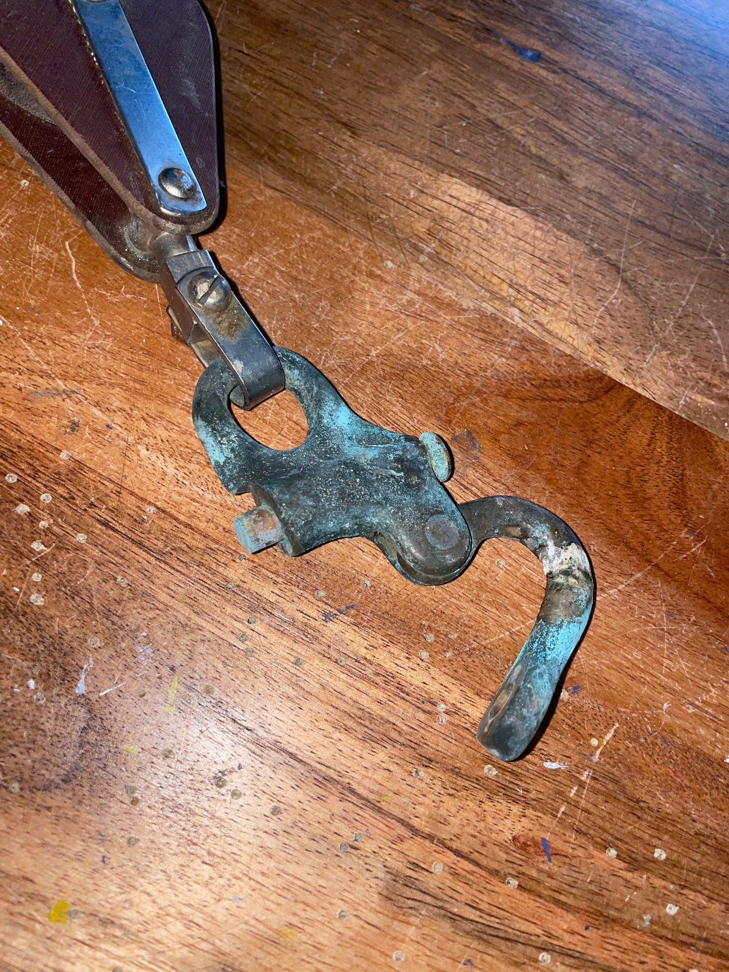 Tufnol Swivel Fiddle Block With Cam Cleat & Bronze Shackle - 1 7/8” & 1” Sheaves - 3/8” Line