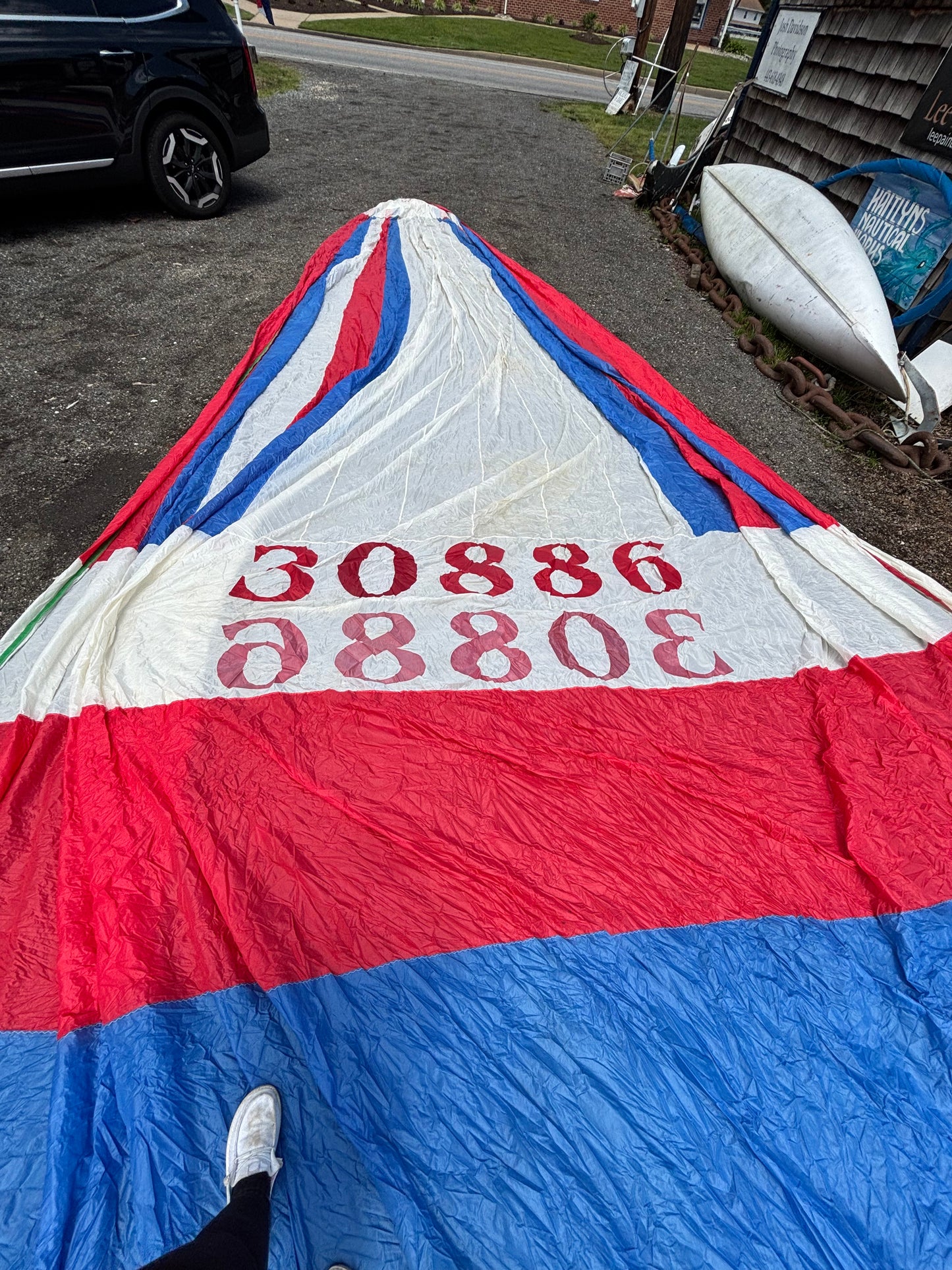 Red White & Blue 40’ x 40’ x 22’9” Symmetrical Spinnaker Sail