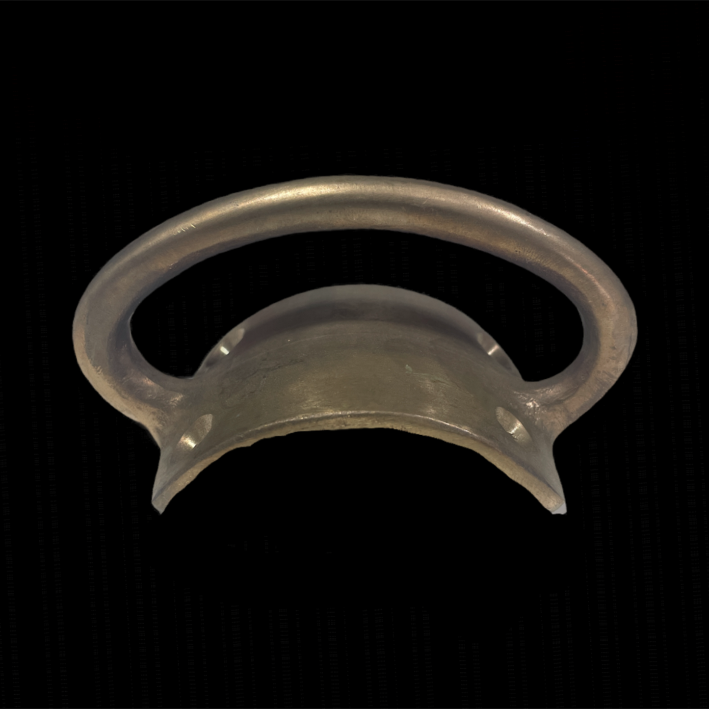 Metallic handle on a black background