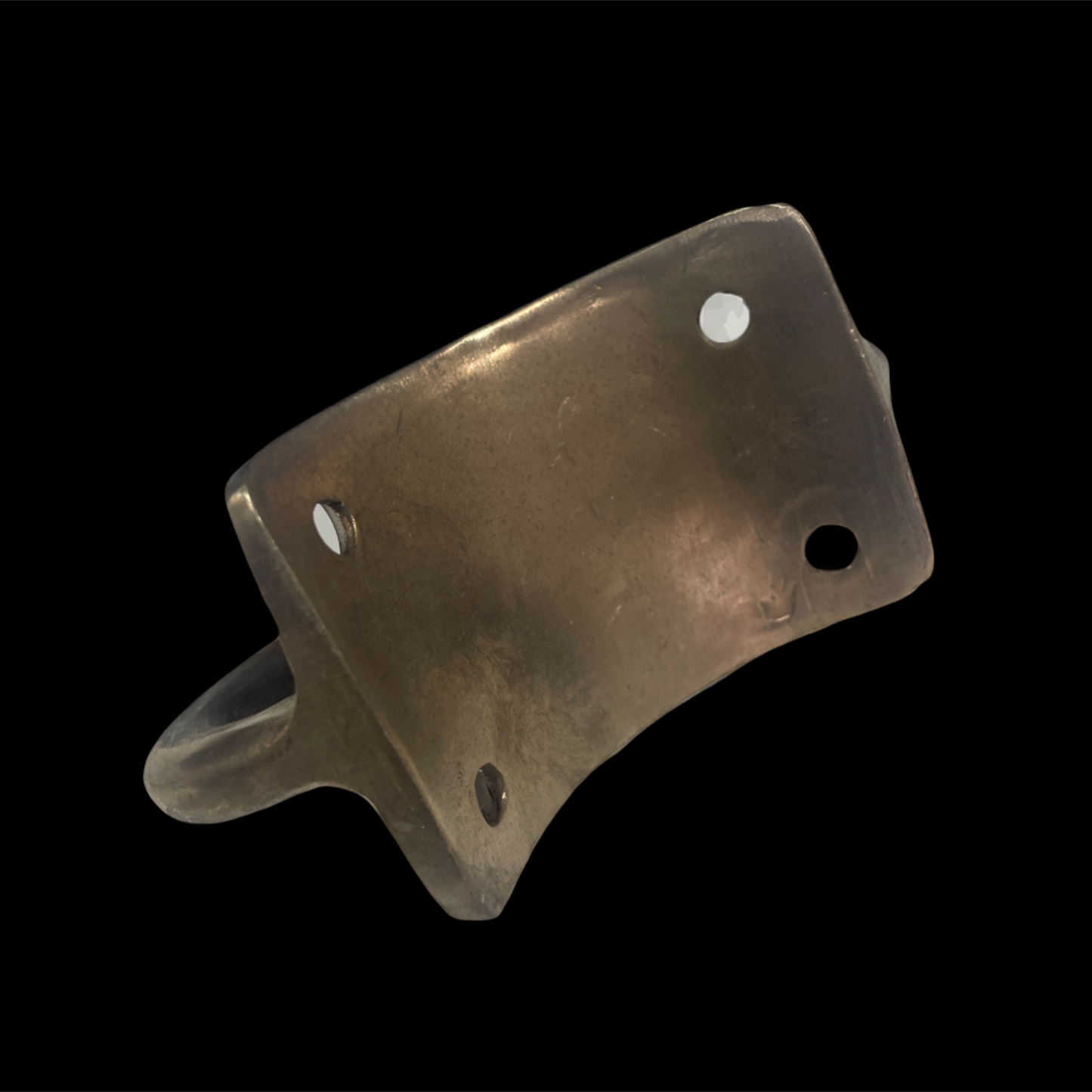 Metal bracket on a black background