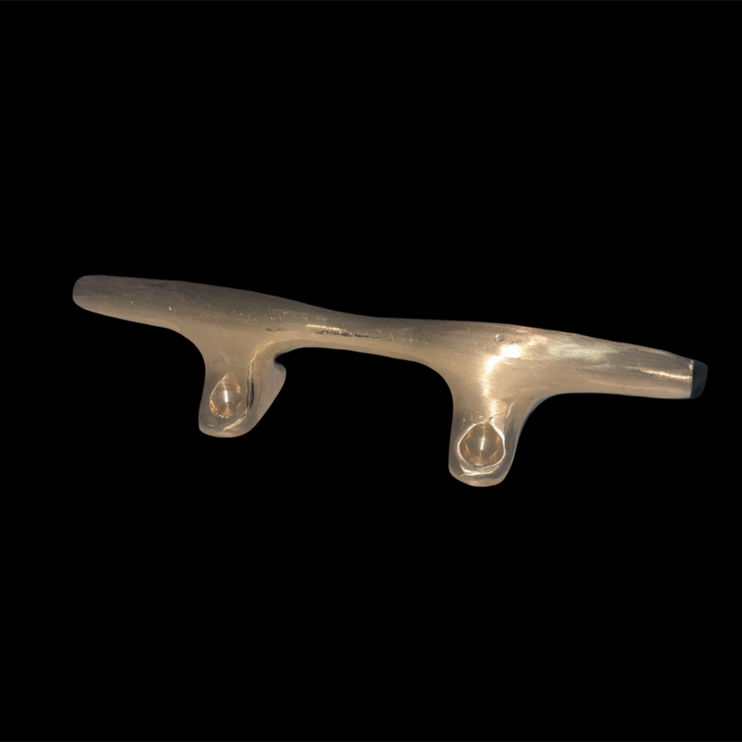 Clear plastic cleat on a black background