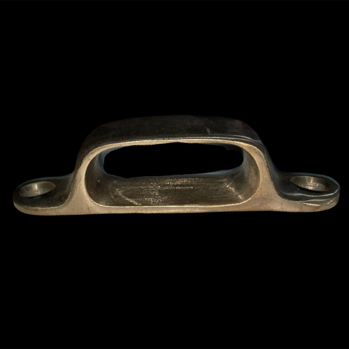 Metallic handle on a black background