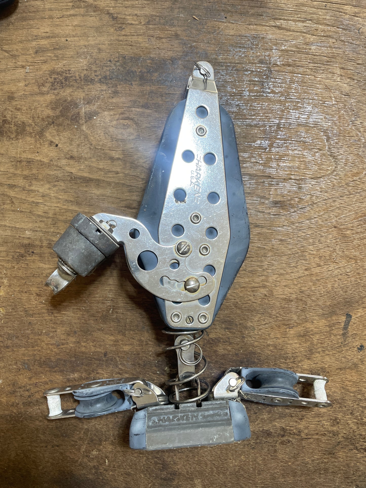 all Harken Fiddle Block With Cam Cleat & Beckett - 1" Track Car With 2 Single Blocks