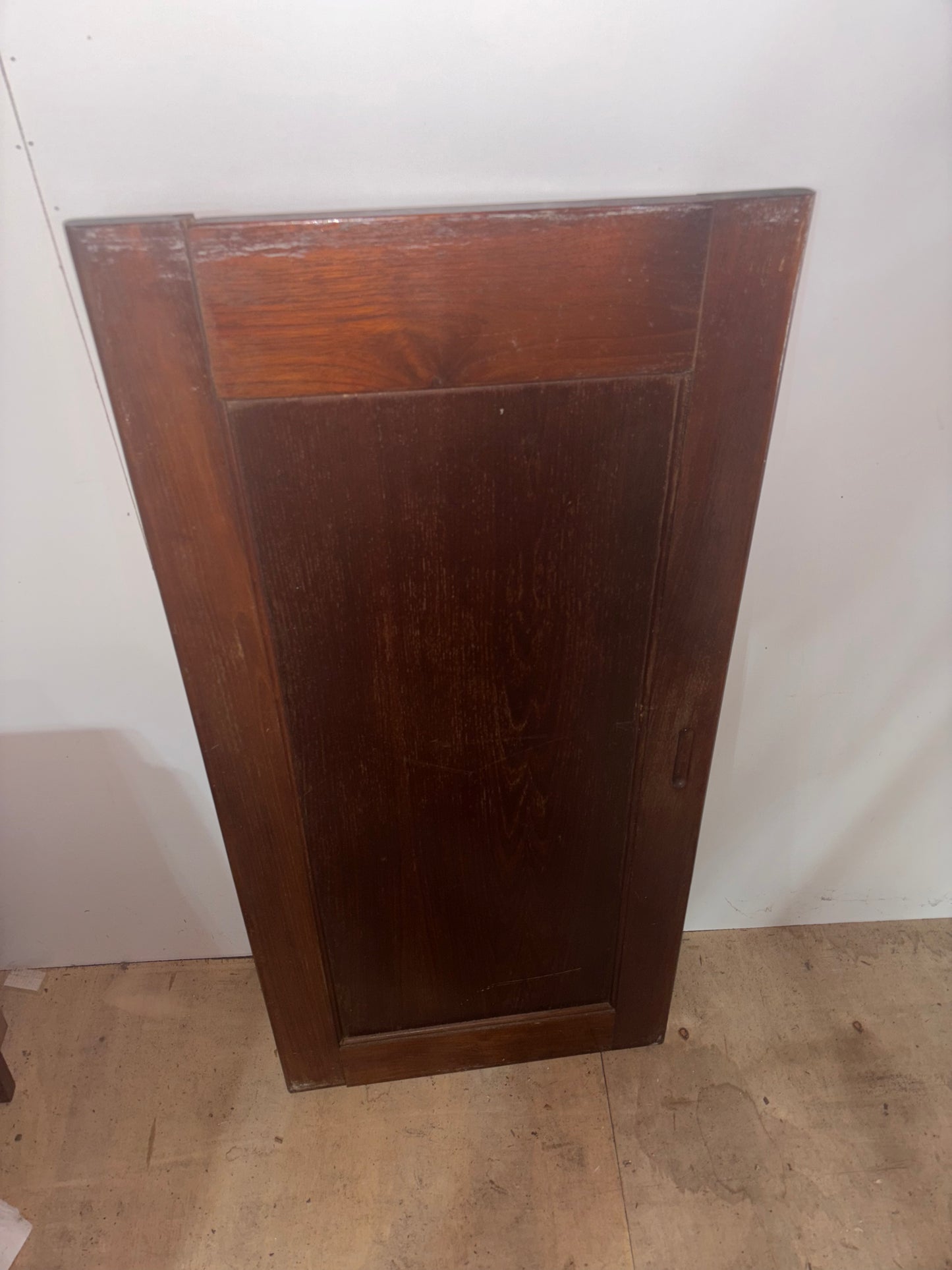 Wooden panel on a white background