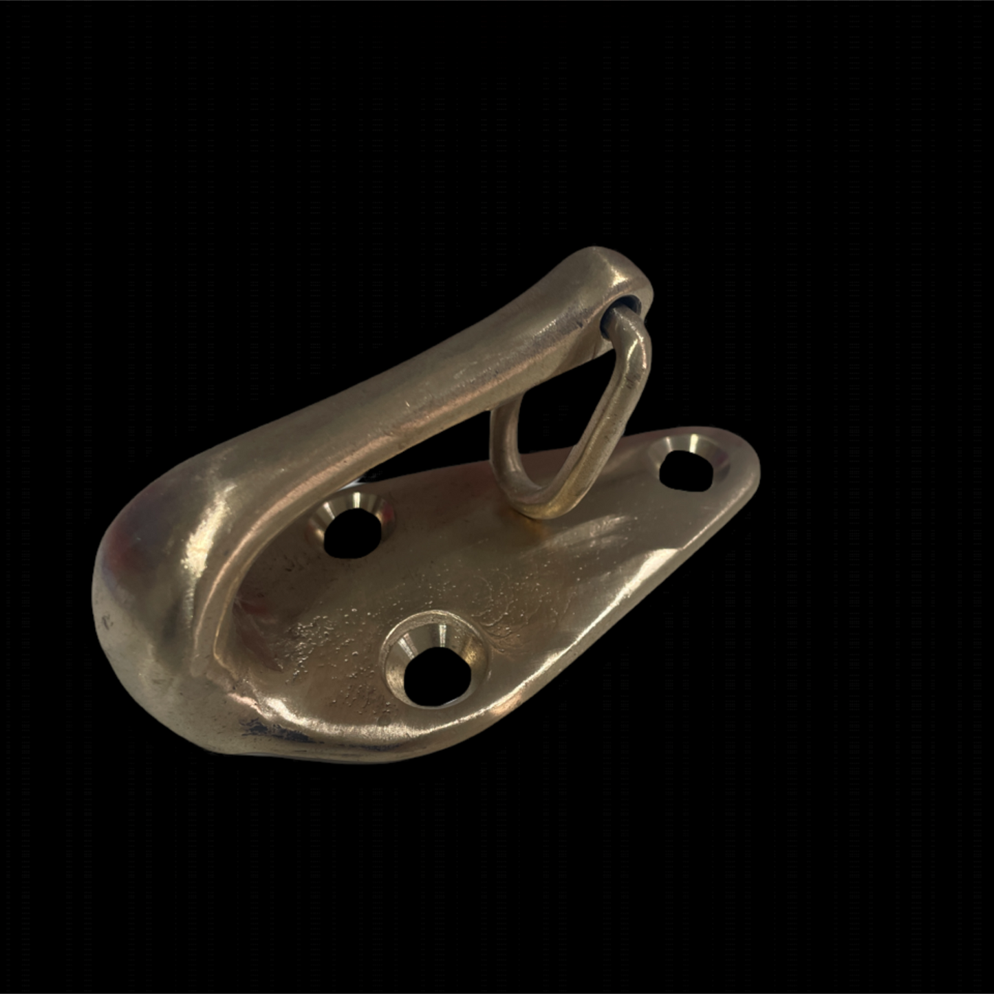 Metal clip with a handle on a black background