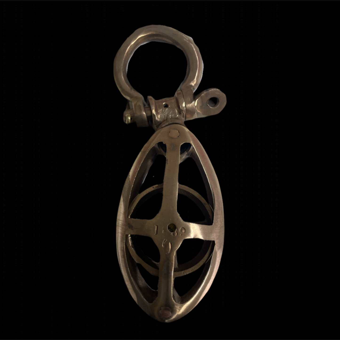 bronze cage block with shackle