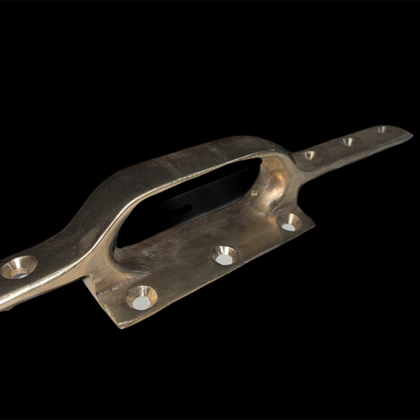 Metal bracket on a black background
