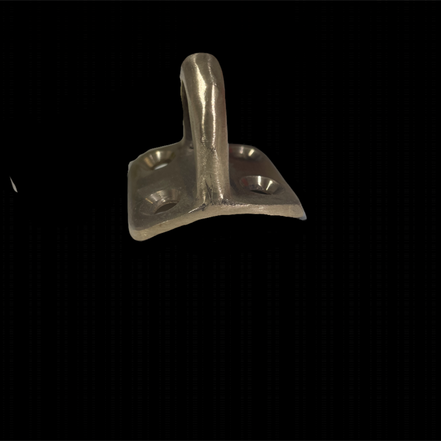 Metallic hook on a black background