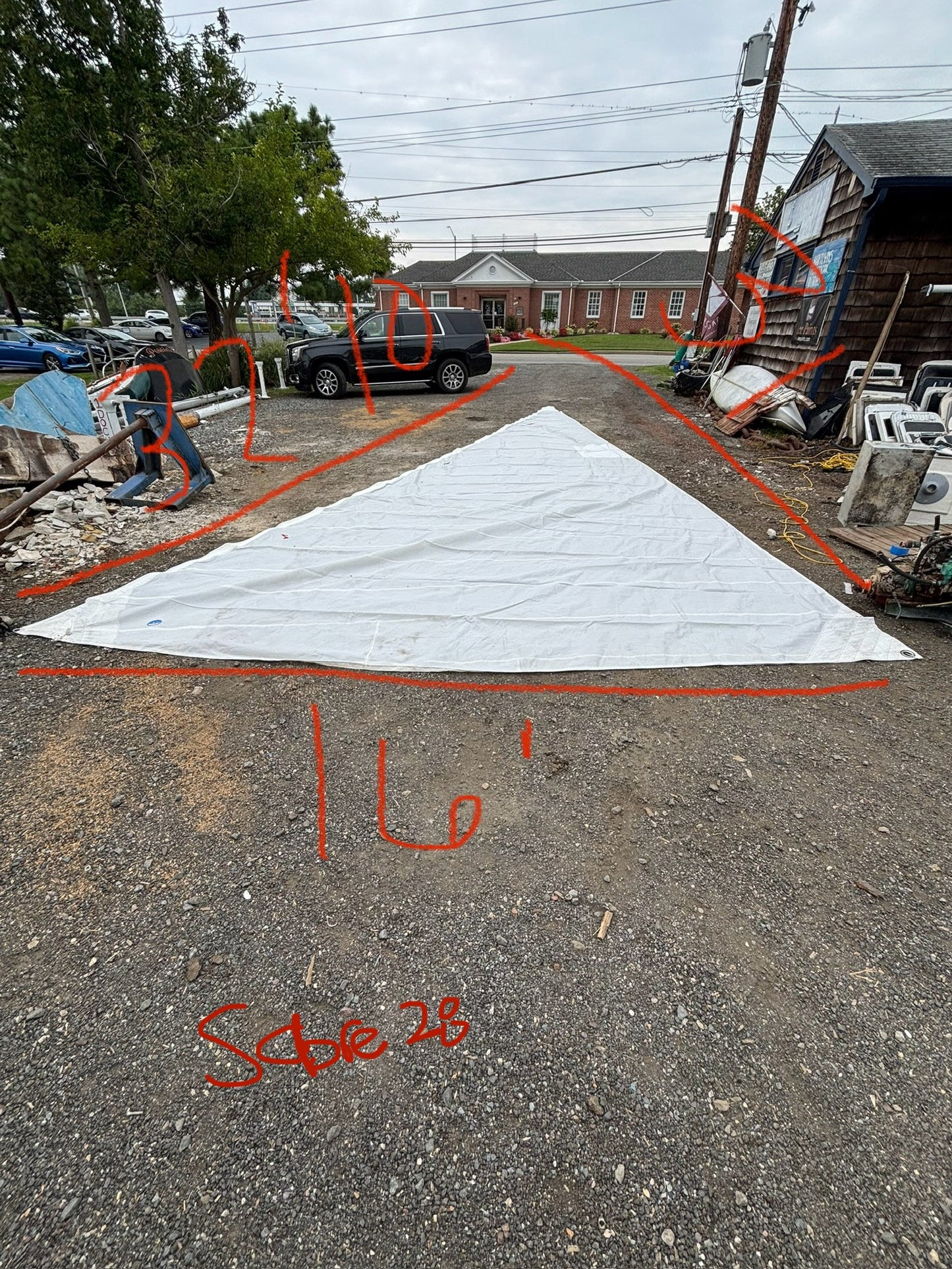 measurements of sabre 28 mainsail
