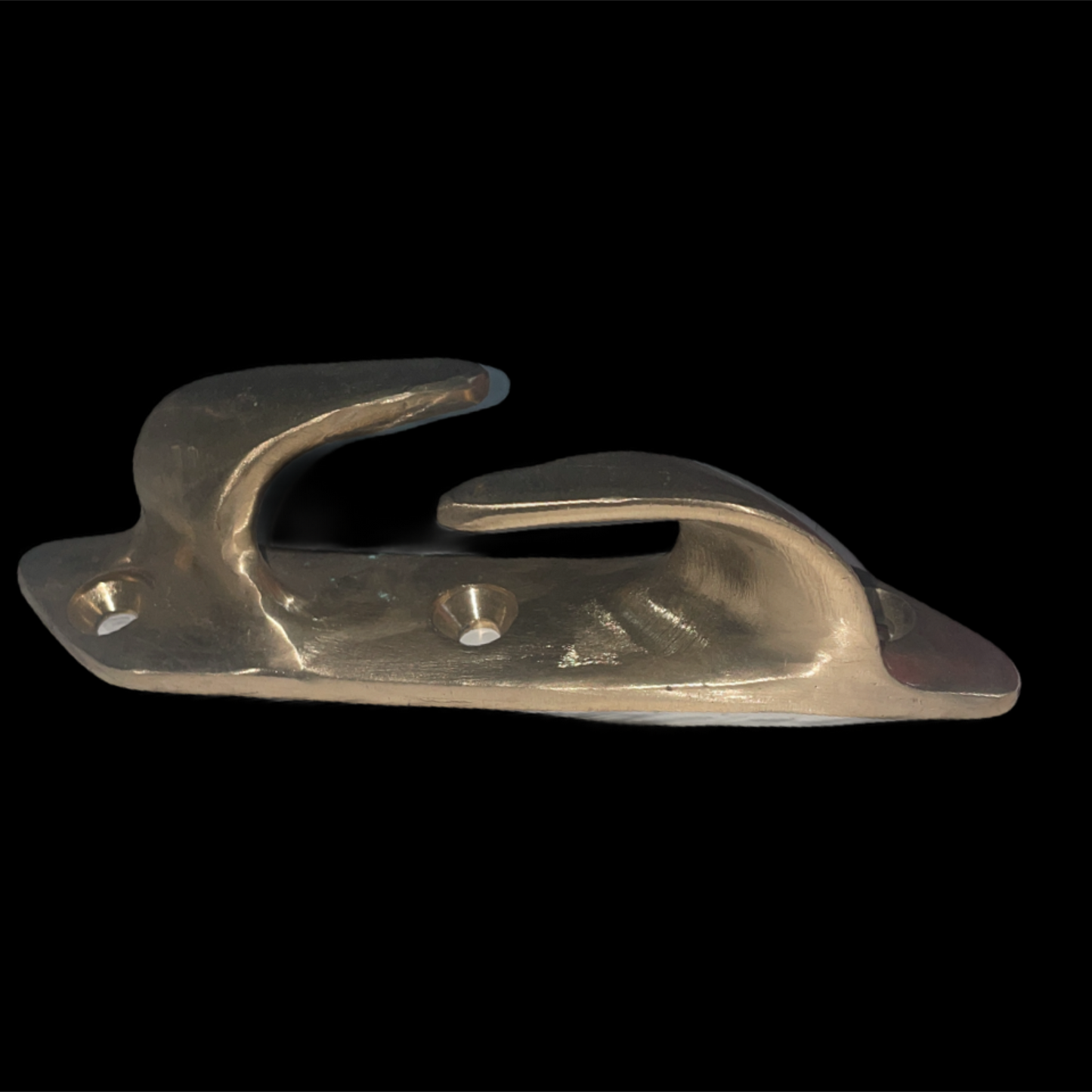 Metallic hook on a black background