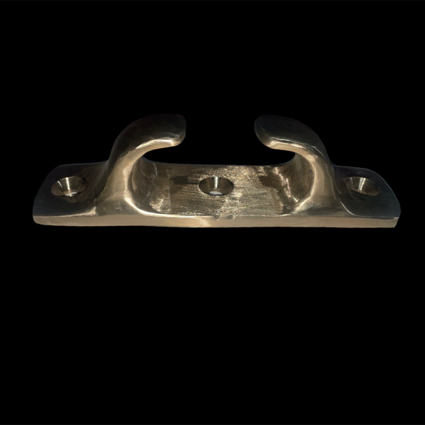 Metal clevis on a black background