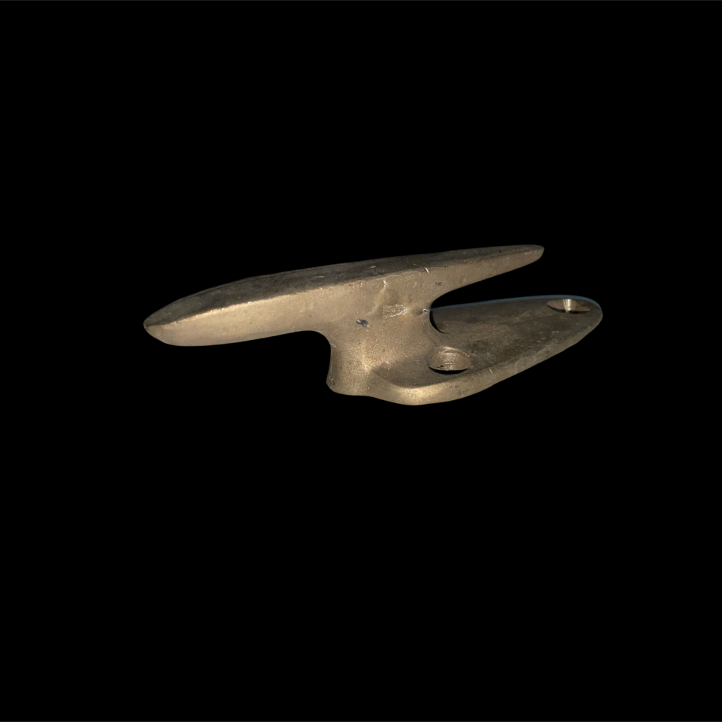 Metal cleat on a black background