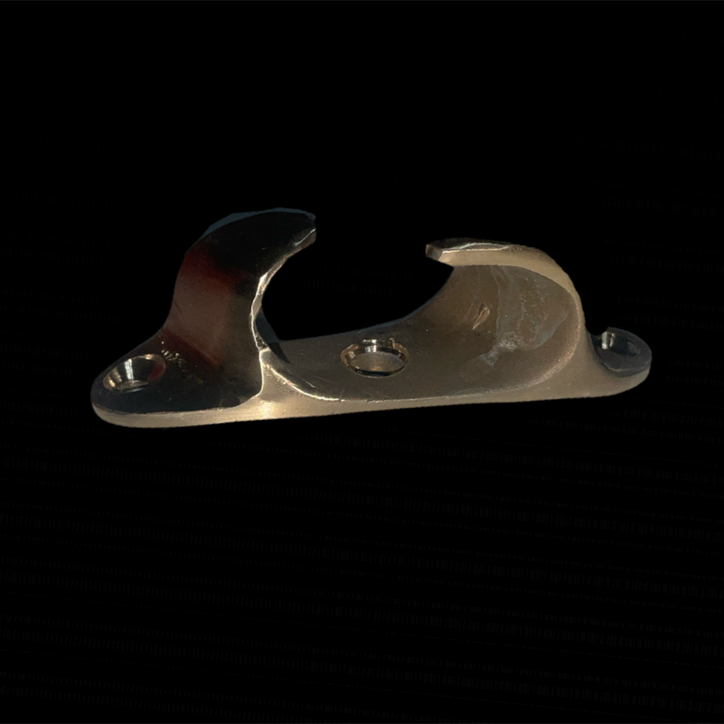 Metallic object on a black background