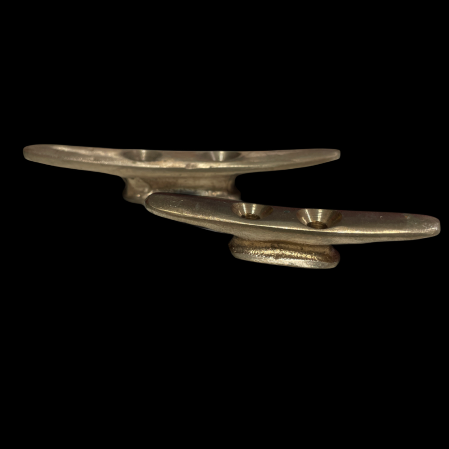 Metal cleat on a black background