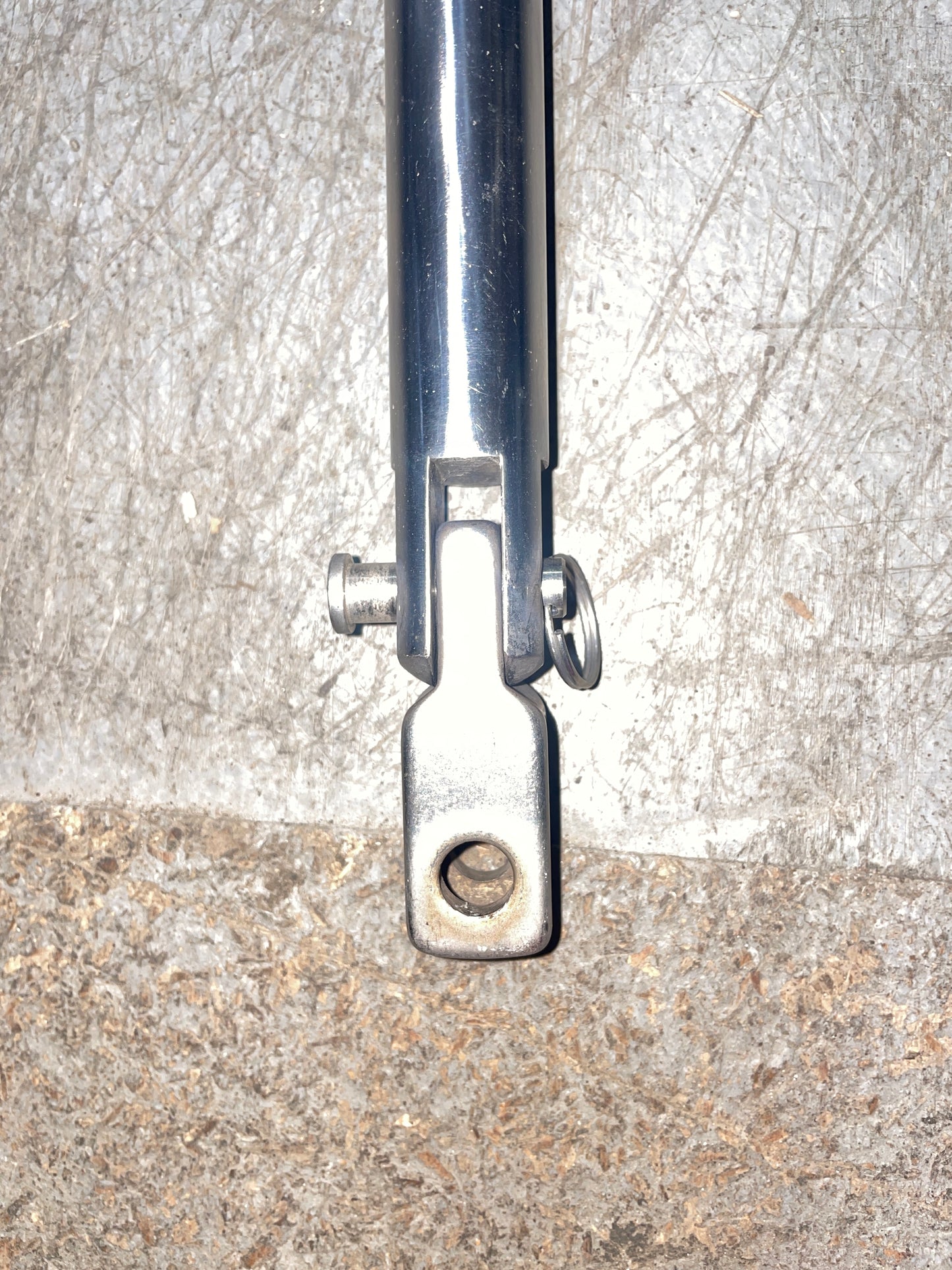 Metallic tool on a textured surface