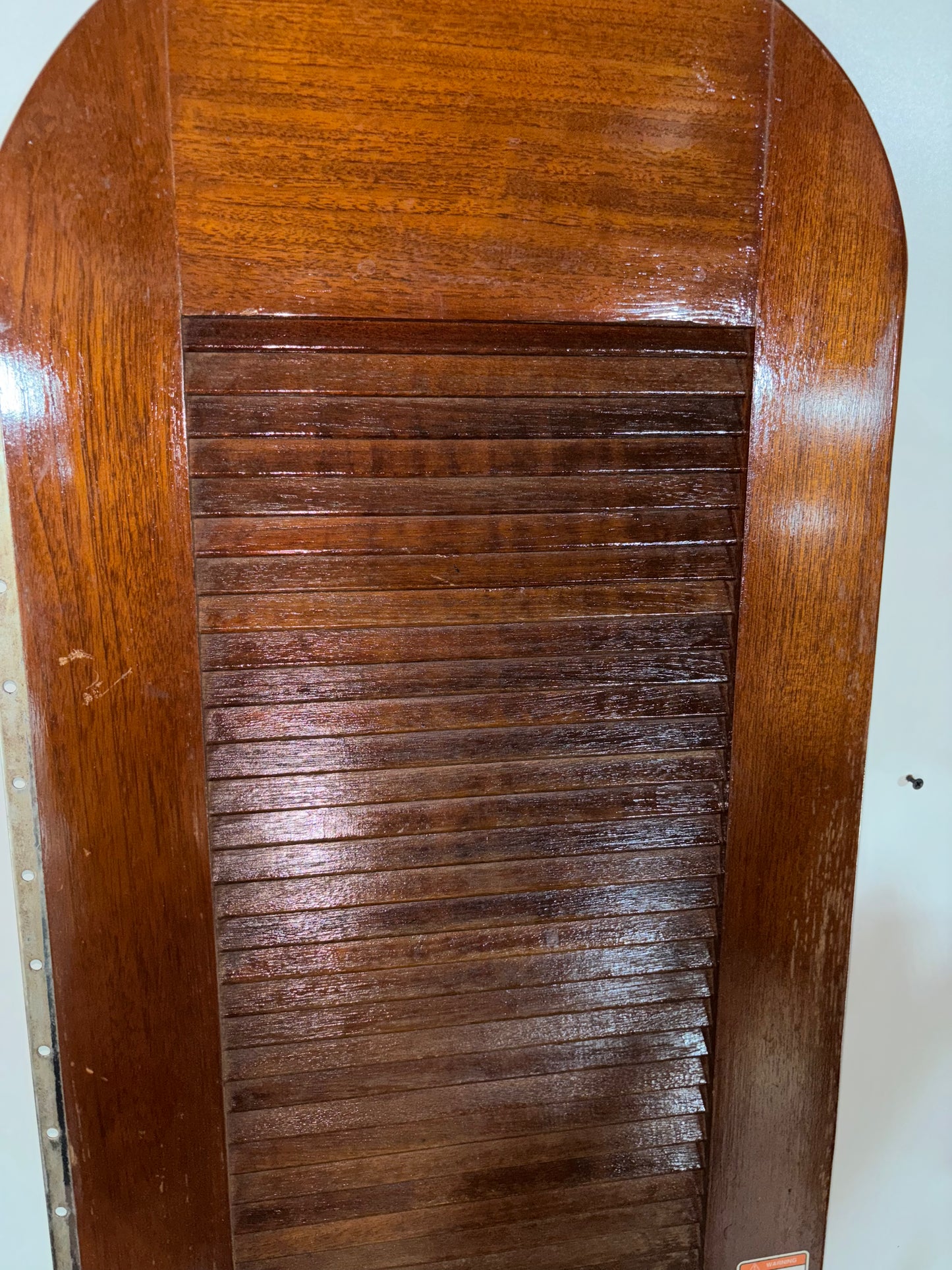 Wooden washboard with a white background