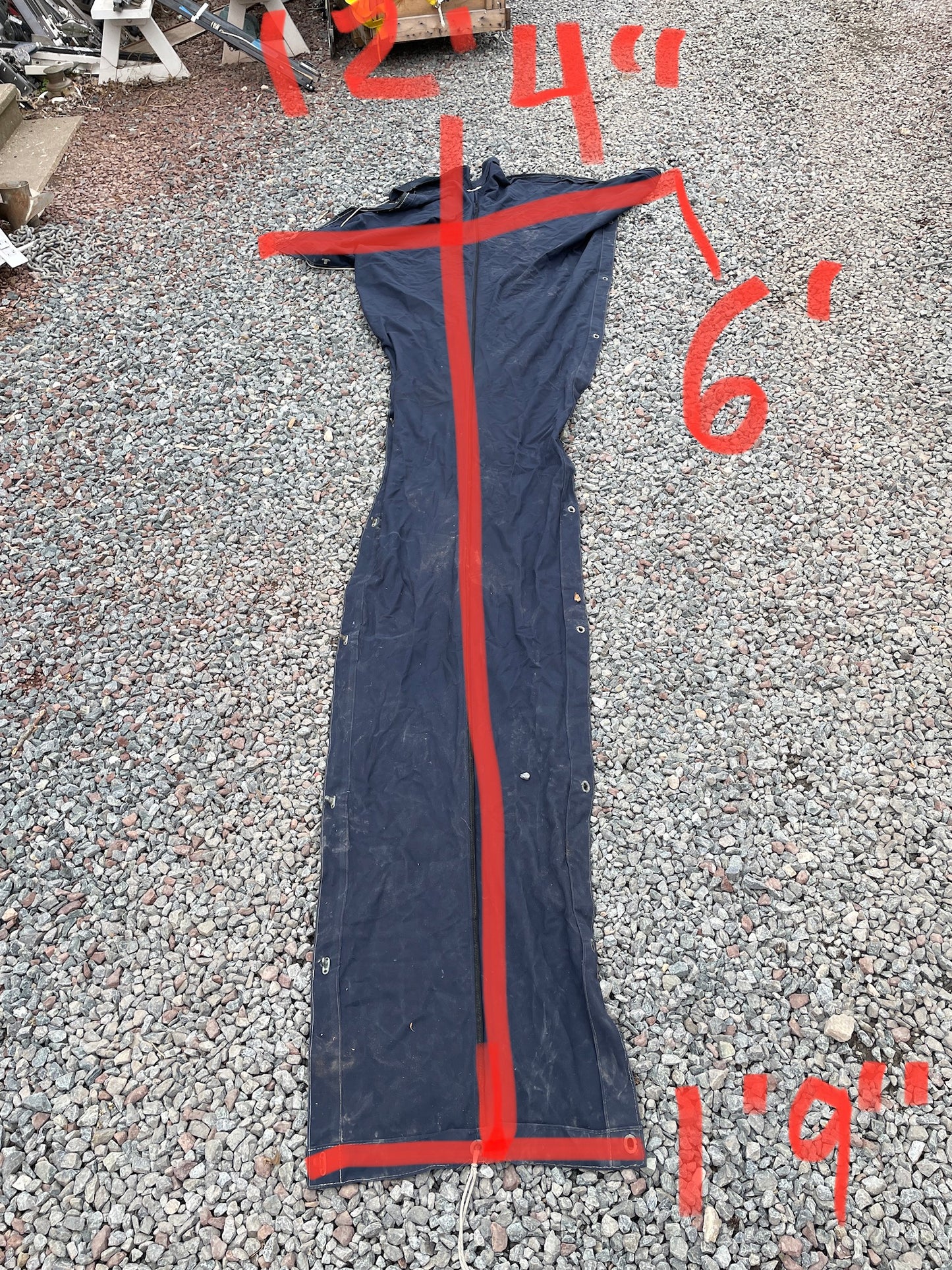 12’4” Navy Canvas Mainsail Cover