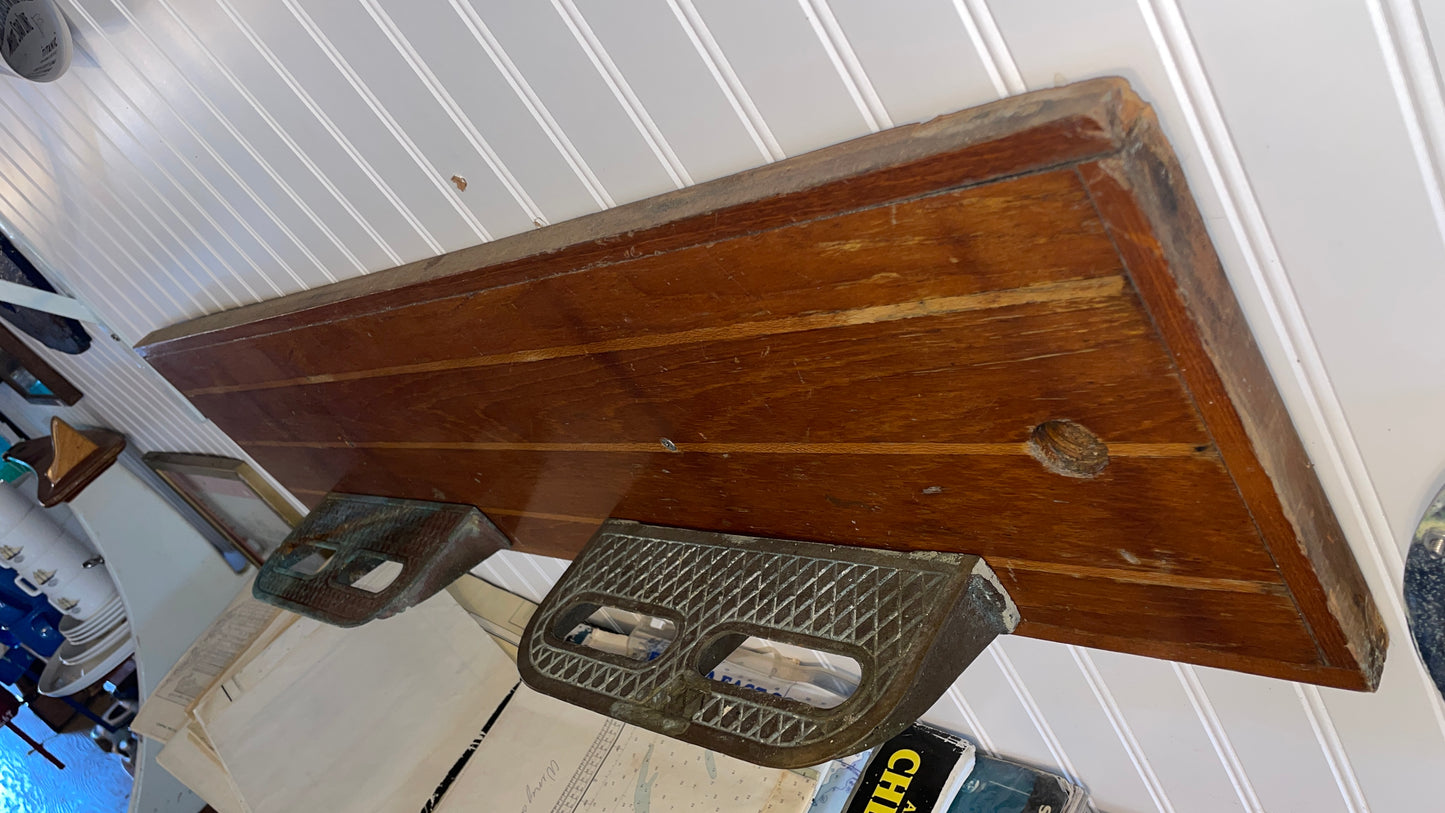 Large Shelf Made w Chris Craft Flooring & Bronze Steps