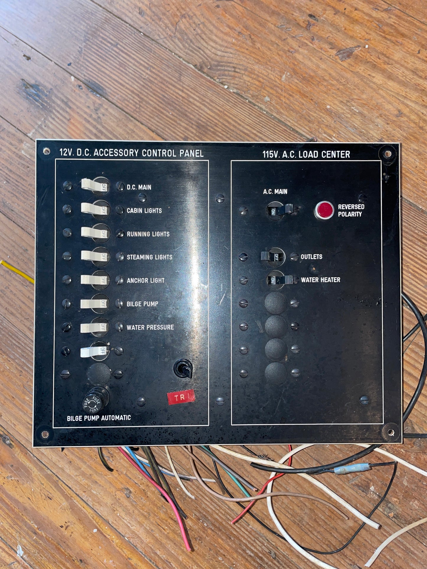 Airpax 8 DC - 7 AC Switch Electrical Panel
