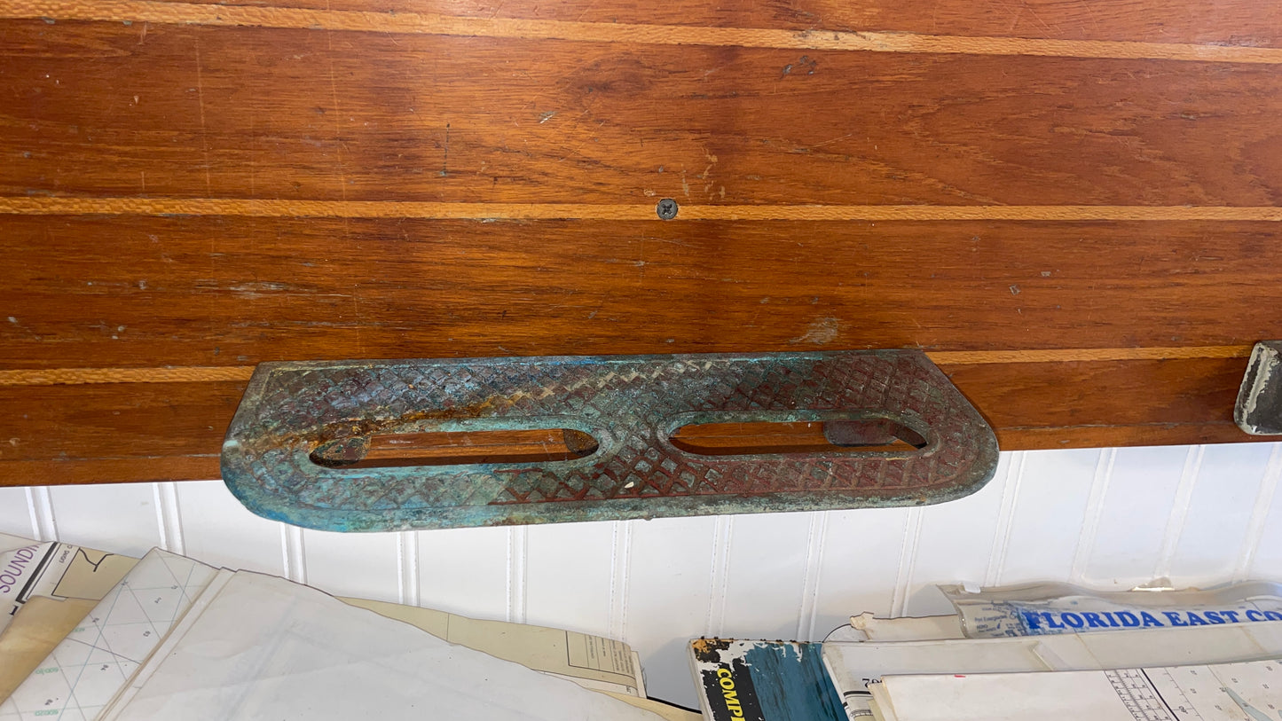 Large Shelf Made w Chris Craft Flooring & Bronze Steps