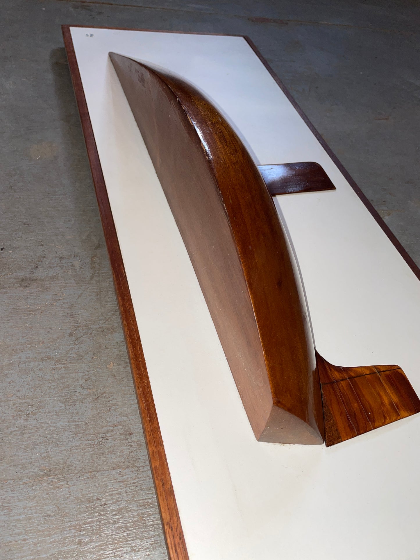 Handmade Wood Half Hull Boat Model