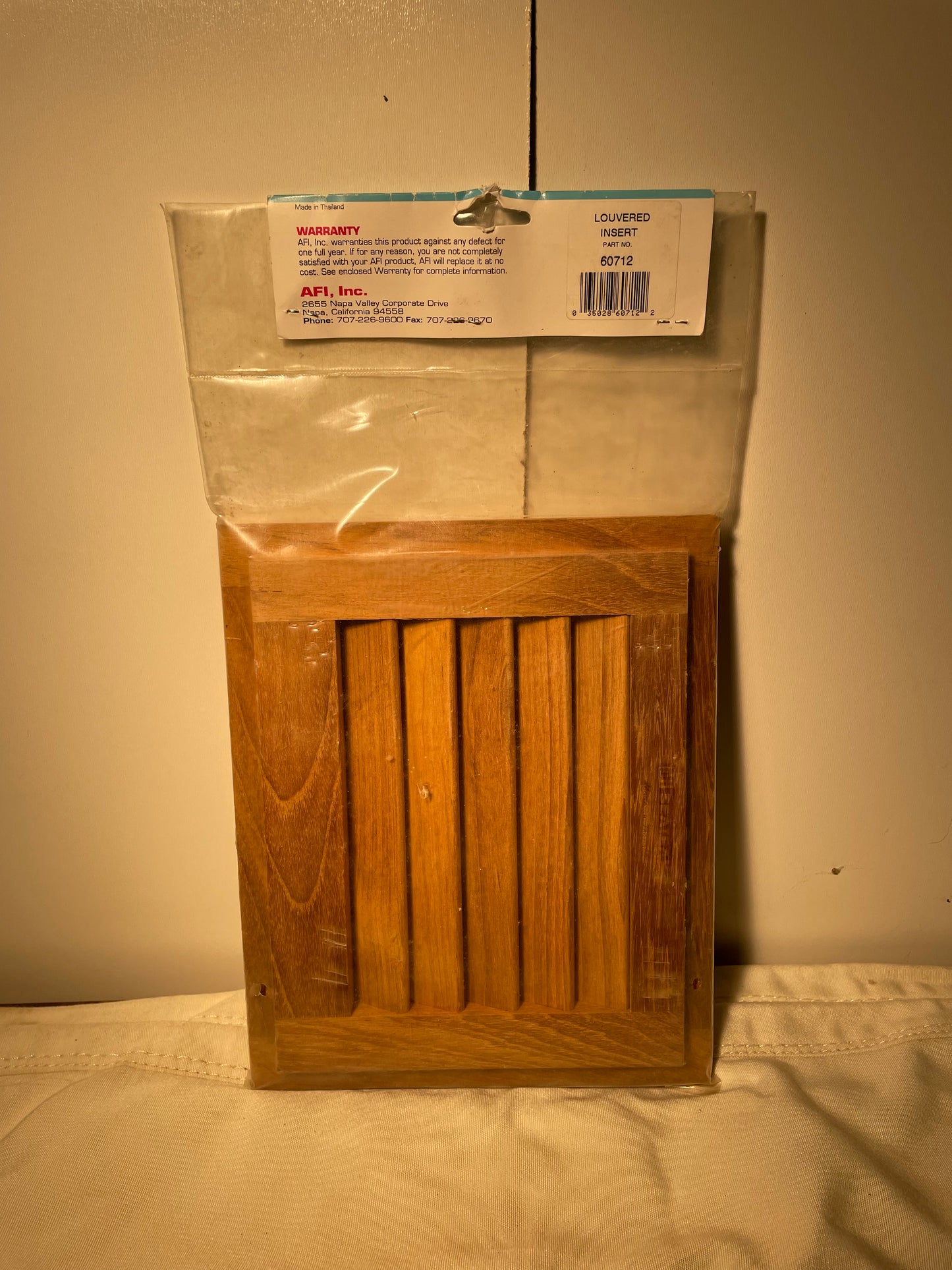 Sea Talk Teak Louvered Door Insert -9 3/8” x 7 5/8” #134