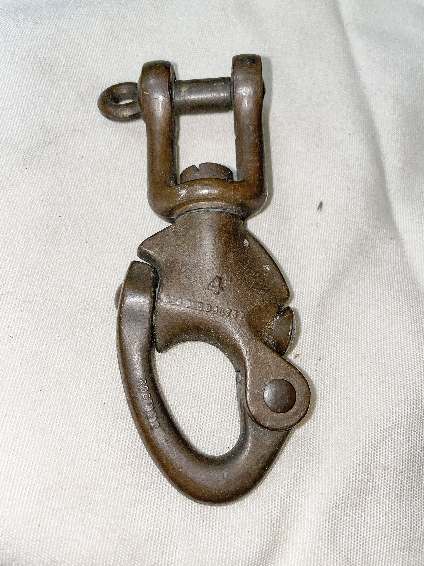 Vintage B&A Bronze 4" Forked Bail 5/8" Snap Shackle