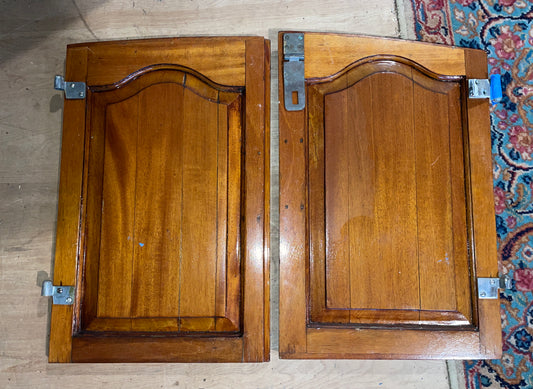 Pair Of Solid Teak Cabinet Doors #157