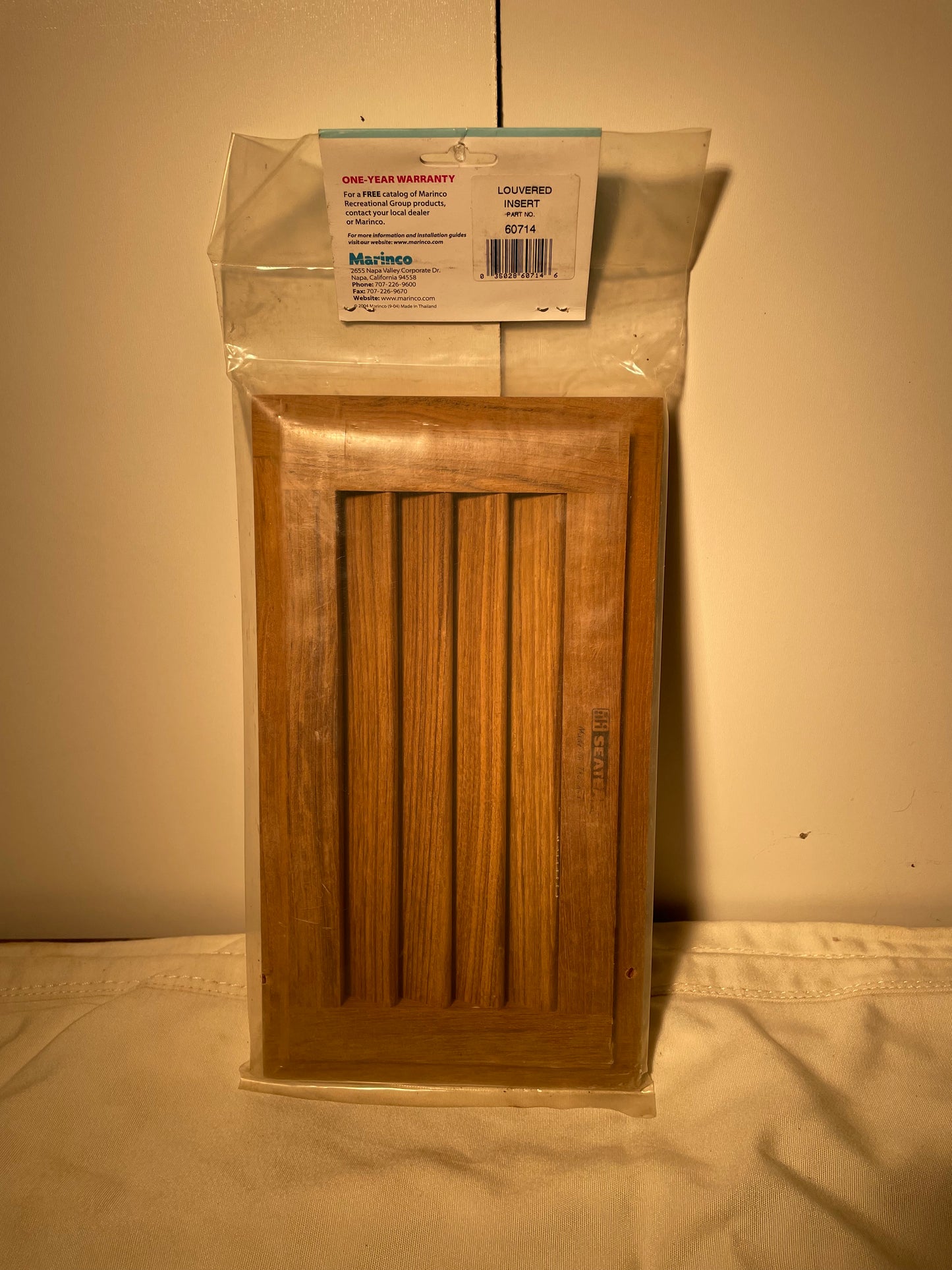 Sea Talk Teak Louvered Door Insert - 11 1/2” x 6 1/2” #135