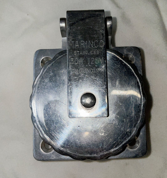 Marinco Stainless Steel 30A 125V Grounding Plug