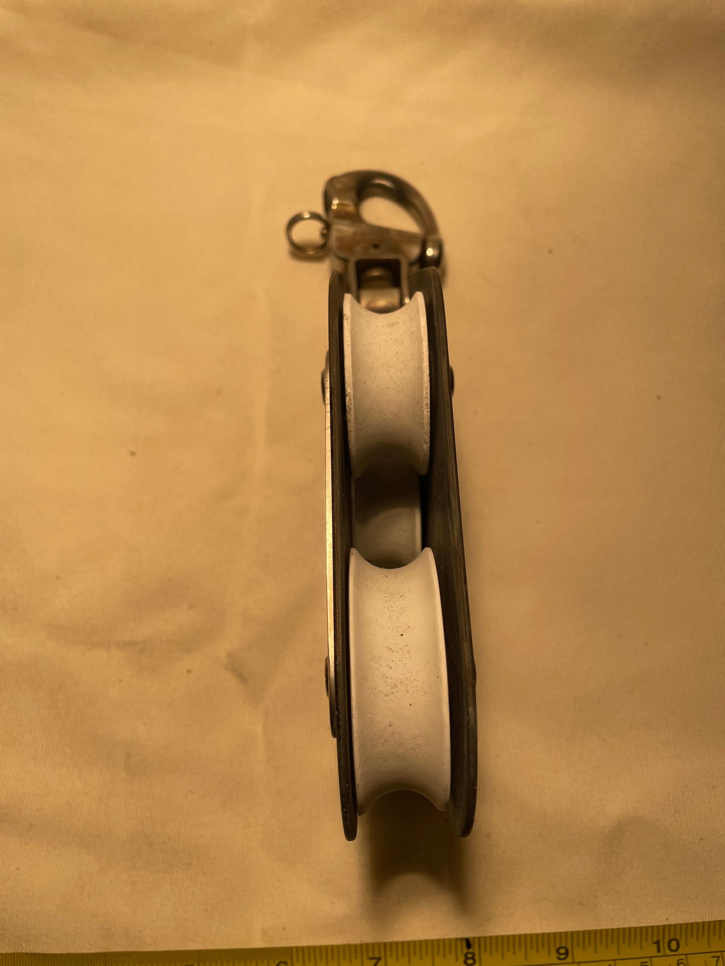 Garhauer Swivel Fiddle Block With Snap Shackle -4” Widest 2 3/4” Smallest Sheave