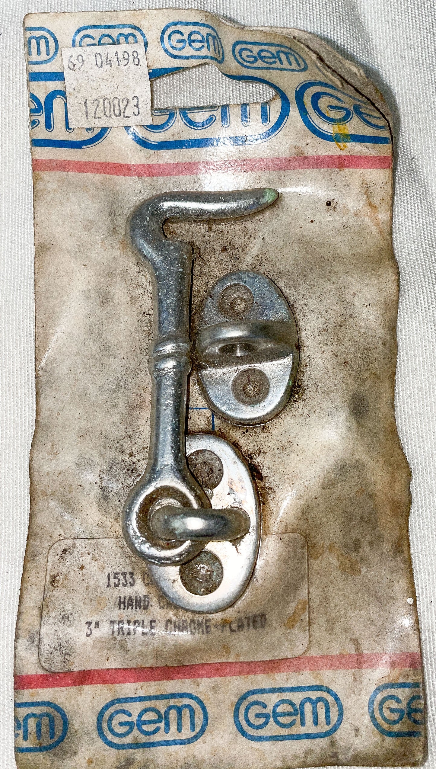 Gem Door Hatch Hook Latch NEW - Brass Triple Chrome Plated 3"