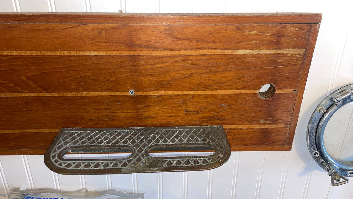 Large Shelf Made w Chris Craft Flooring & Bronze Steps