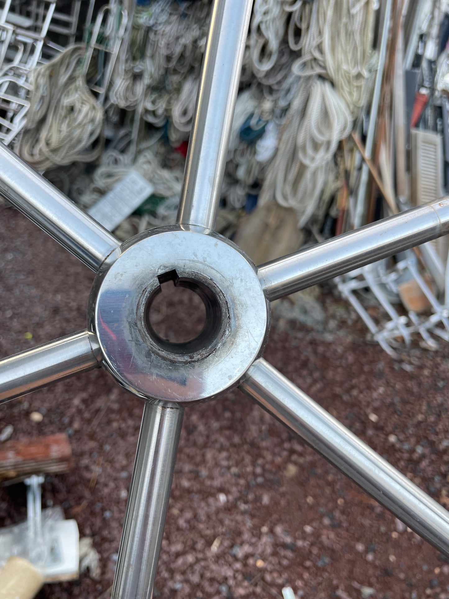 33" Stainless Steel Destroyer Steering Wheel 1" Keyed Shaft Edson