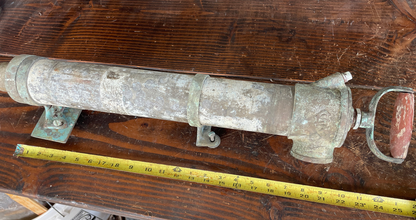Vintage Wilcox Crittenden Bronze Brass Hand Bilge Pump WC  25" L 3" Wide