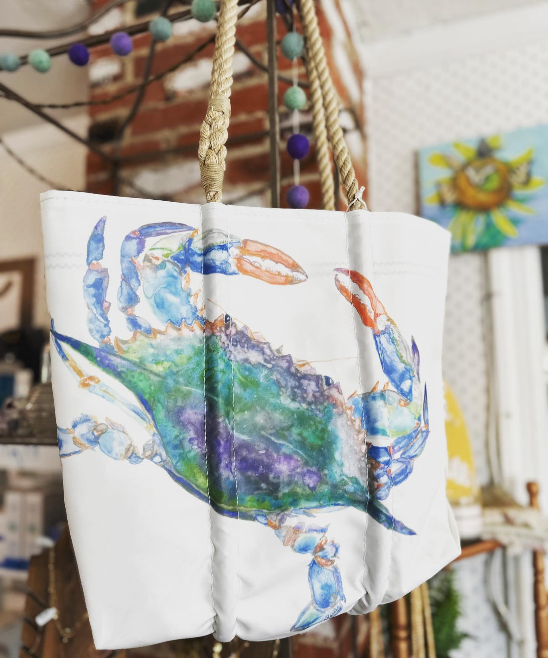 Maryland Blue Crab Nautical Sea Bag Purse made out of recycled sailboat sail
