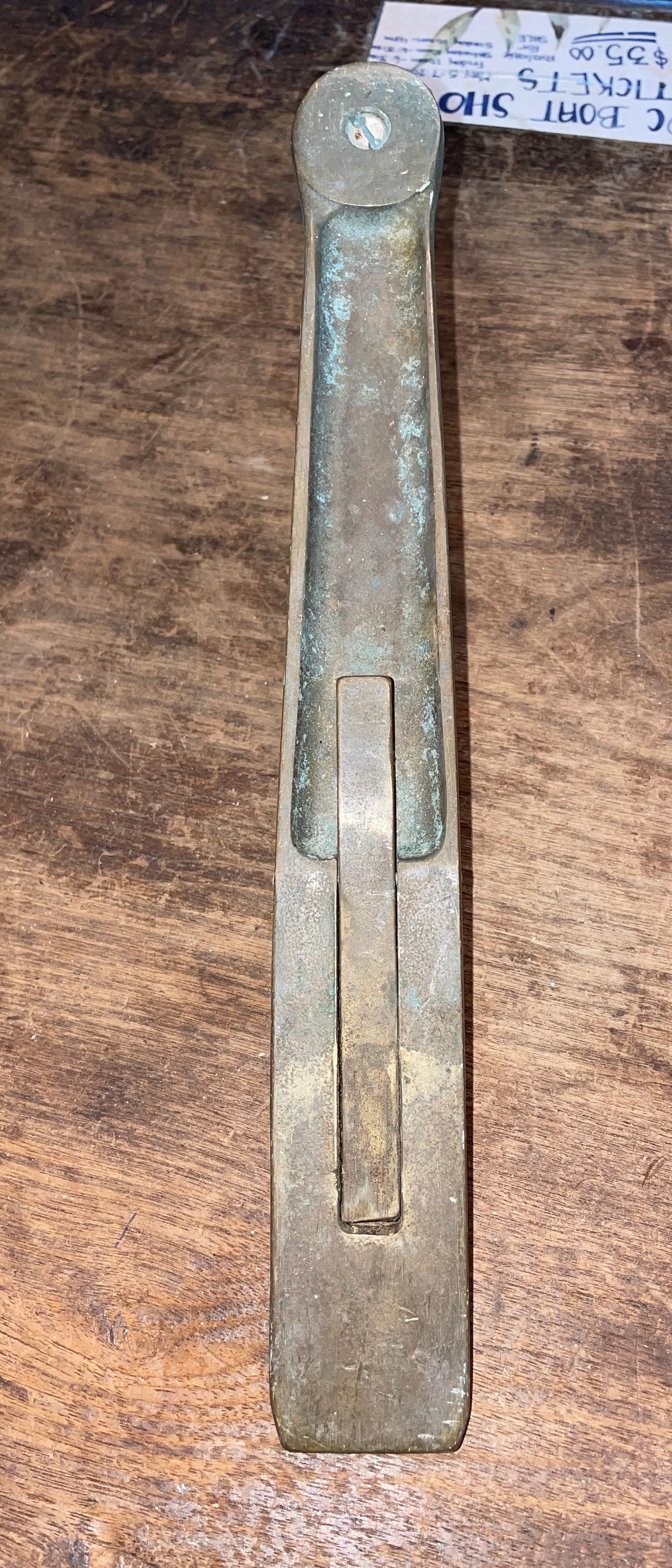 Vintage Bronze Winch Handle 11 1/4” Long With Wooden Handle