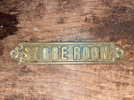 Brass Store Room Plaque