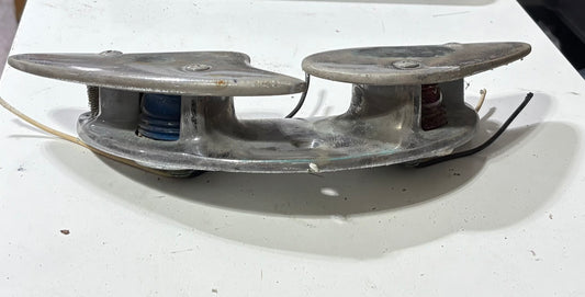 Chromed Bronze Bertram 28 Bow Chock/ Navigation Lights