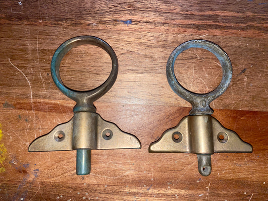 PAIR Bronze Oar Locks With Edge Socket Mounting