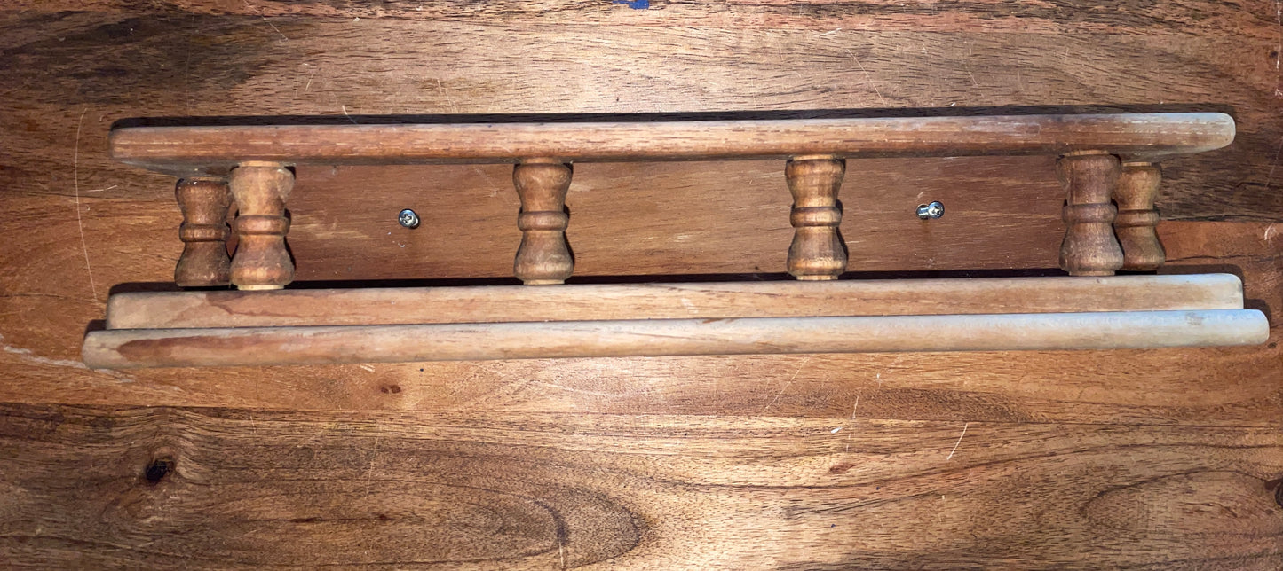 Teak Spindle Wall Organizer