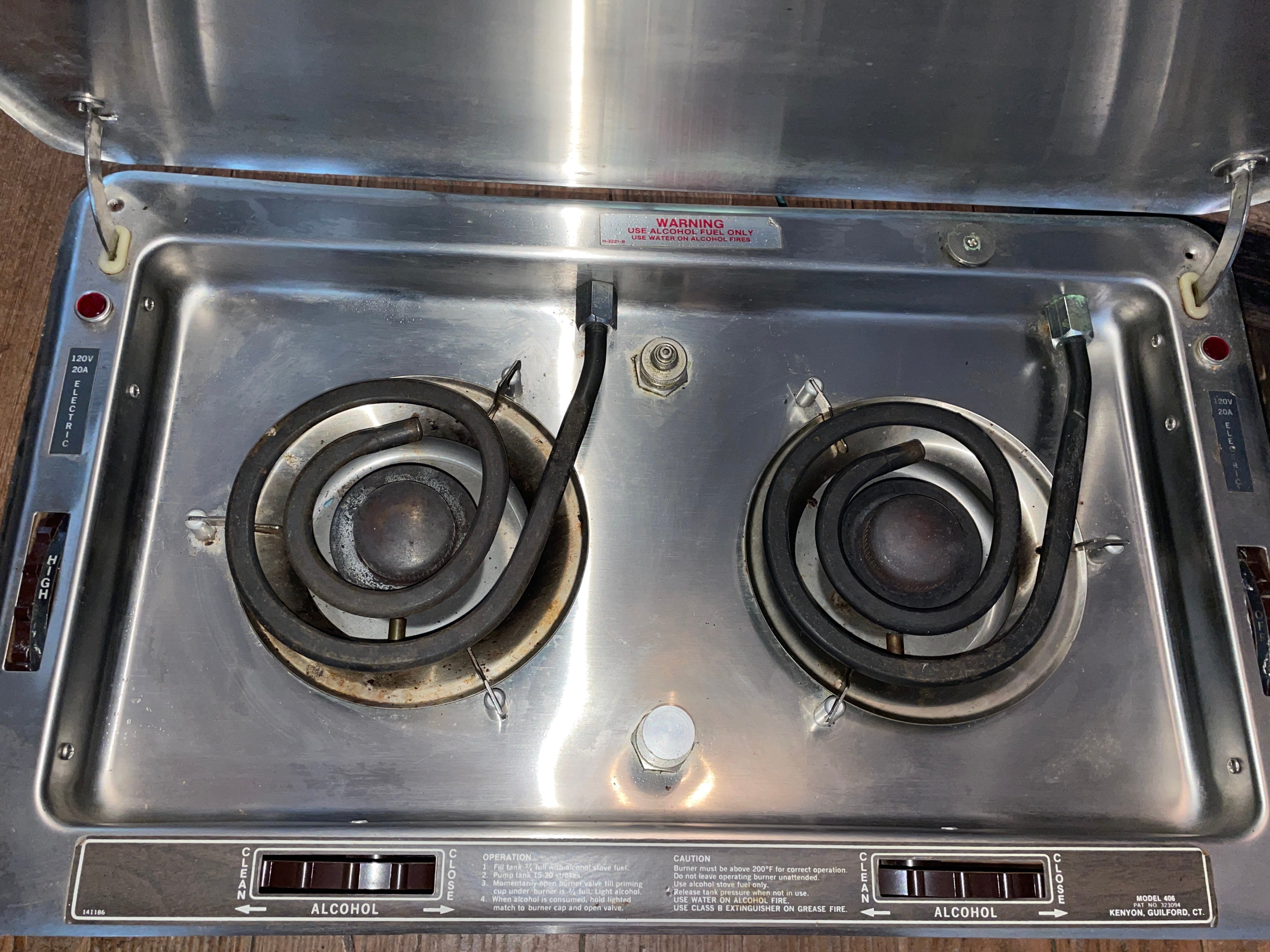 Kenyon 2 Burner Combination Alcohol/Electric Stove Model 406 Sailboat