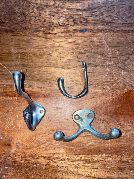 SET OF 3 Stainless Steel Wall Hooks