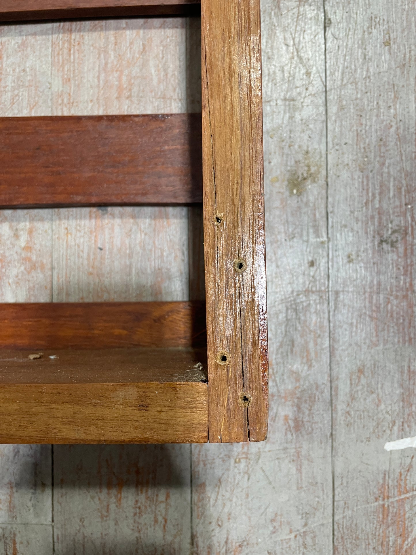 Beautiful Large Teak Wall Shelf - Tartan 33