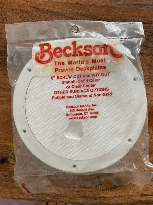 Beckson 6” Screw Out Plastic Deck Plate - NEW