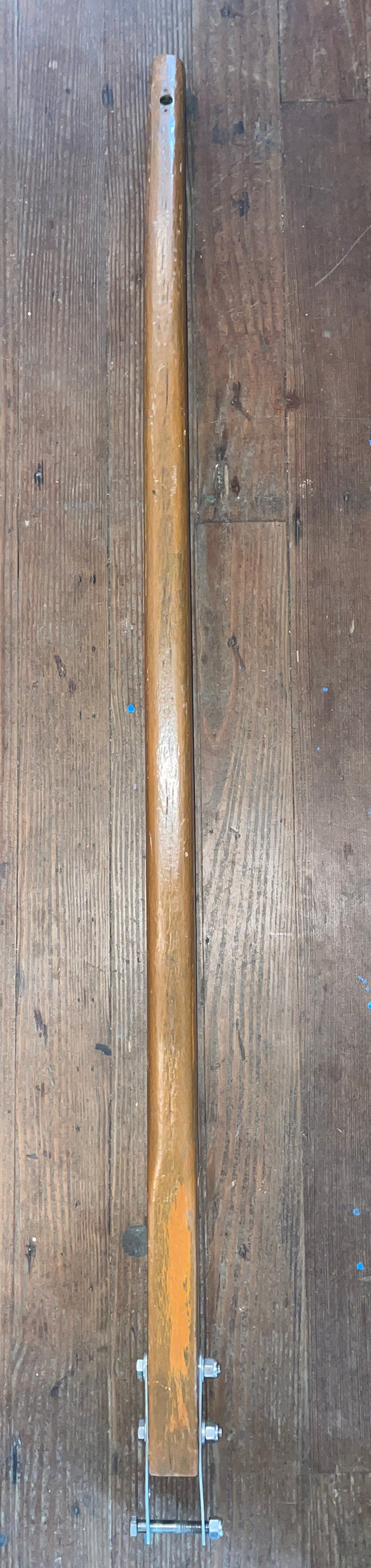 Wooden Curved Tiller Handle With Stainless Steel Hardware