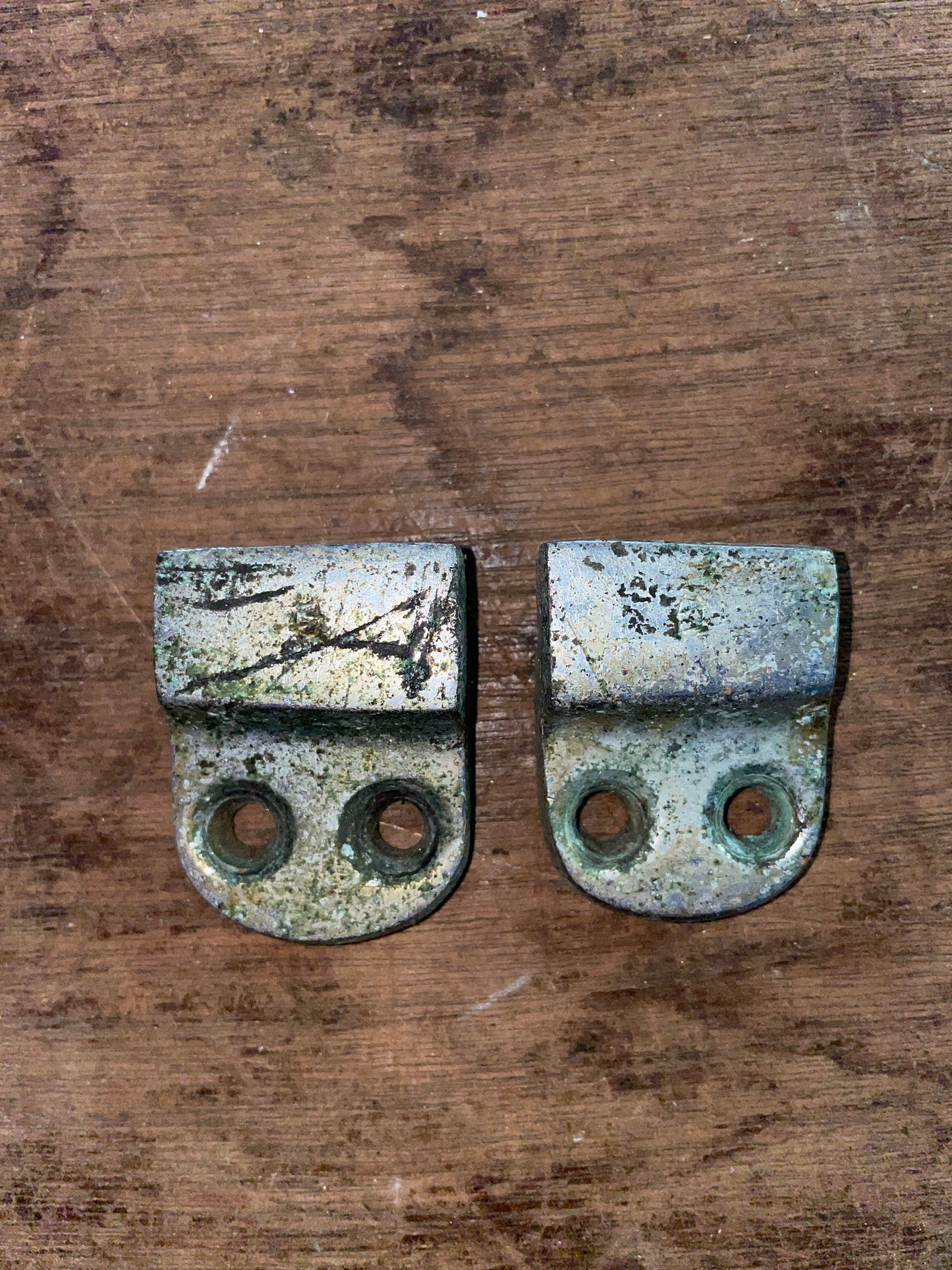 PAIR 1 1/4” (1”) Chromed Bronze Track Ends