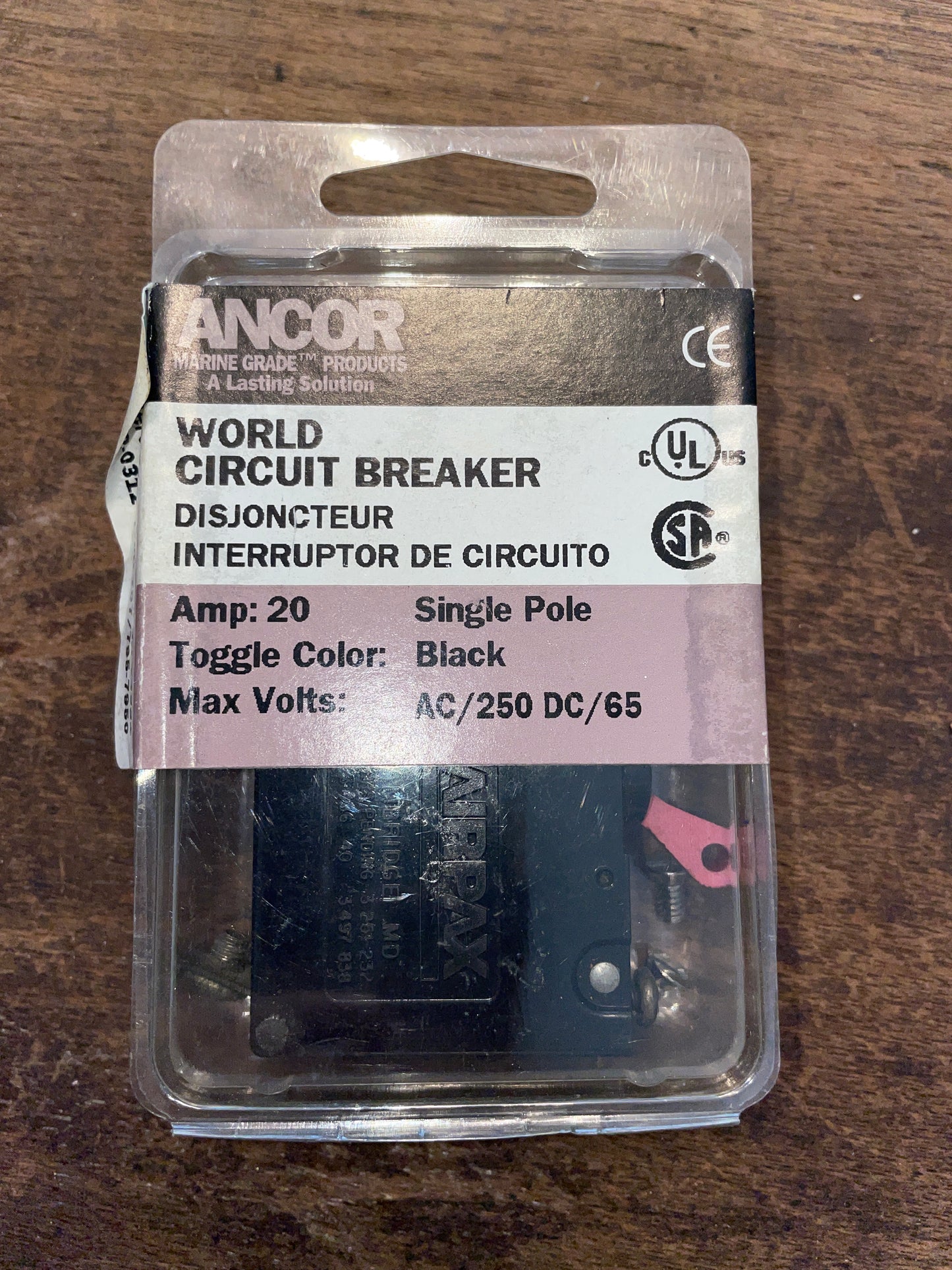 Ancor World Circuit Breaker 20 amp- AC/250-DC/65- NEW