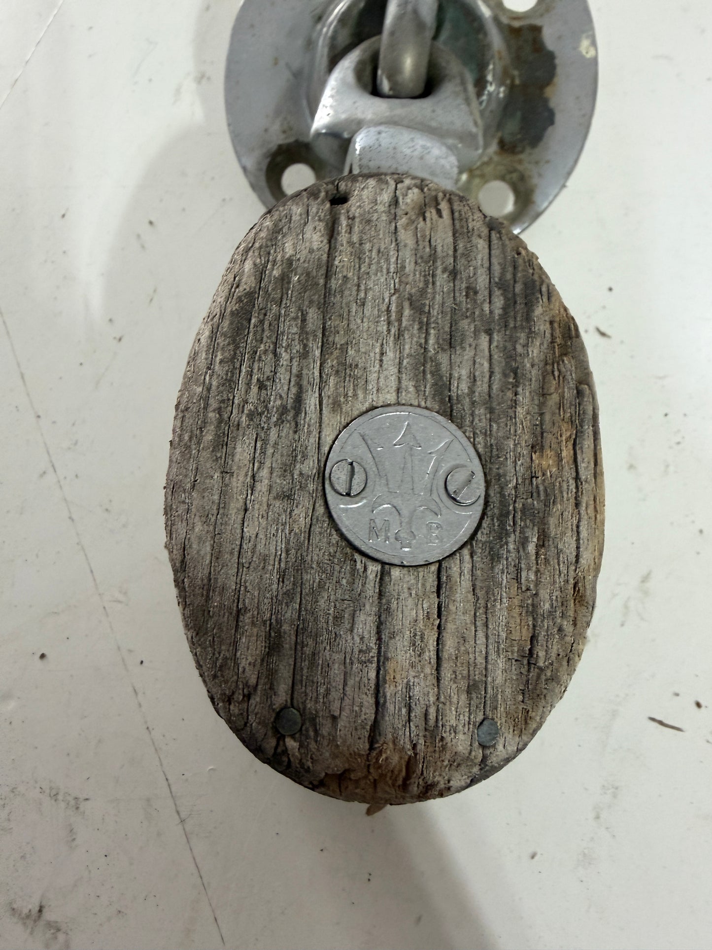 Vintage Merriman Wooden Block With Chromed Sheave - 3/8" Line - 1934 Eisenhower 50'