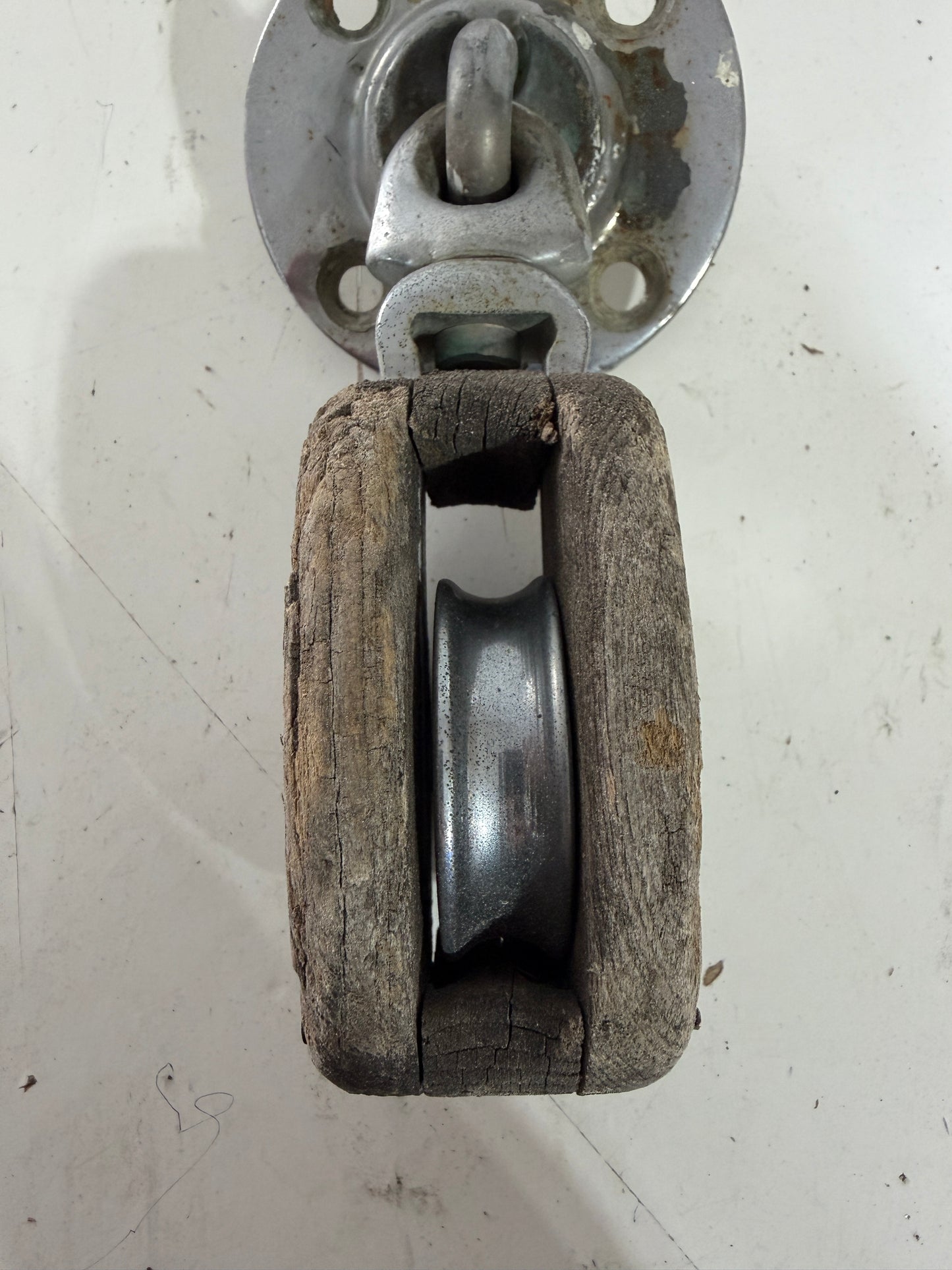 Vintage Merriman Wooden Block With Chromed Sheave - 3/8" Line - 1934 Eisenhower 50'